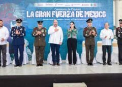 Clausura Secretario General de Gobierno exposición militar La Gran Fuerza de México en Tampico
